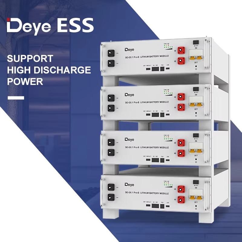 EU Warehouse Deye SE-G5.1 Pro-B Low Voltage Lithium Battery 5kw 10kw 15kw 20kw 51.2V Solar LiFePO4 Battery for Home System