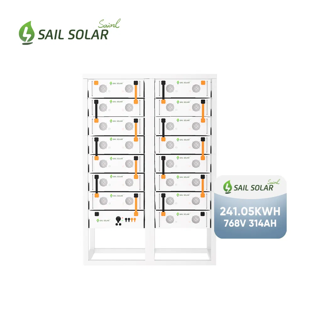 Sail Solar 240kwh 250kwh Home Energy Storage Lithium Battery Pack 51.2V 314ah 16kwh 16.07kwh Modular Customized High Voltage LiFePO4 Lithium Ion Battery Cluster