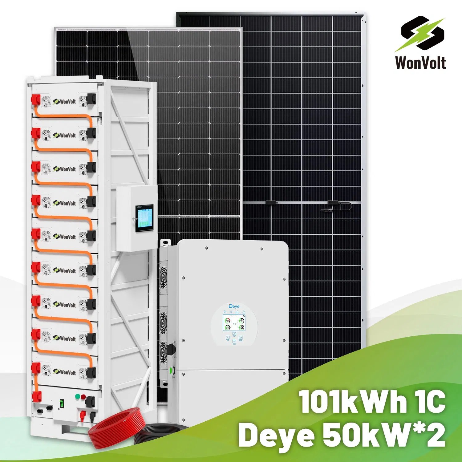 Deye 50kw Hybrid 60kw 80kw 200kw 300kw Solar Generator Commercial Battery Solar Energy System