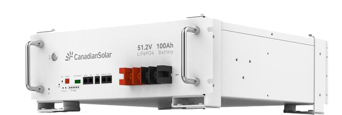 CanadianSolar 5KWh Low Voltage LiFePO4 Solar Stackable Battery Hybrid Grid Support CAN Communication 5-Year Quality Warranty