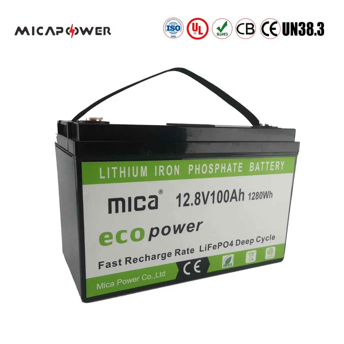 5 Years Warranty 12.8V 12V LiFePO4 Battery 100ah LCD Display Rechargeable Lithium Battery for Solar Energy Storage System Hybrid Inverter Golf Cart