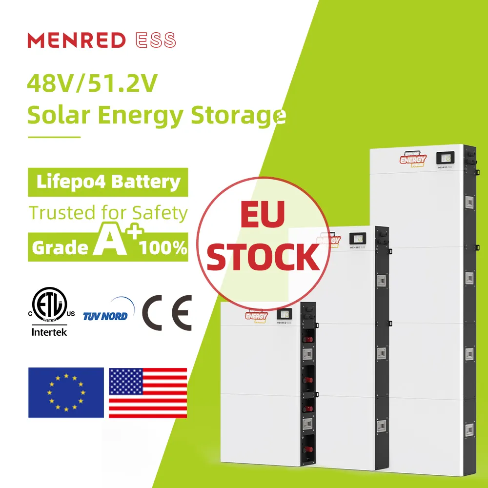 EU Stock Solar Battery Pack 5kWh 30kWh Low Voltage Stackable PO4 LV Lithium Can Communication Port Solar Energy Storage System