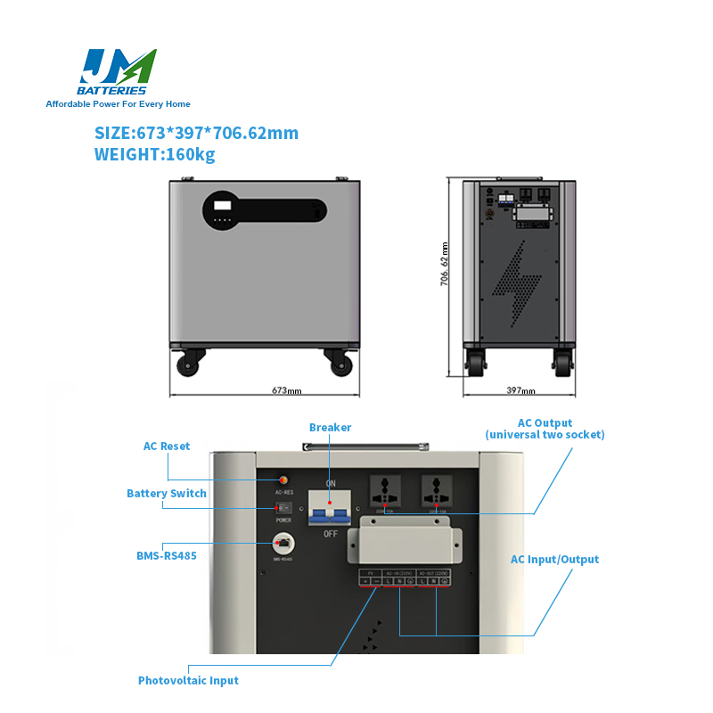 China Manufacturer Wholesale Price All in One 51.2V 5kw 10kw Hybrid Inverter LiFePO4 Lithium Battery 48V 200ah 300ah for Home Solar Energy Storage System