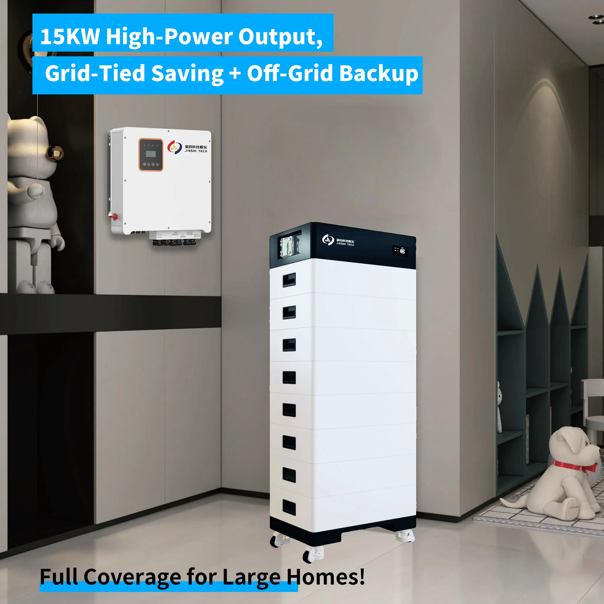 OEM ODM 15kw Home Hybrid Photovoltaic Energy Storage Three Phase Grid/off Grid System Solution