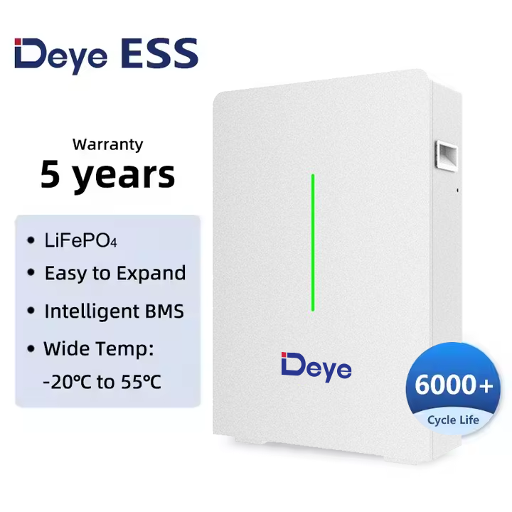 Deye RW-G10.6 Home Energy Storage Lithium Battery Low Voltage Battery 51.2v 208ah 10.64kwh Lifepo4 Battery Pack