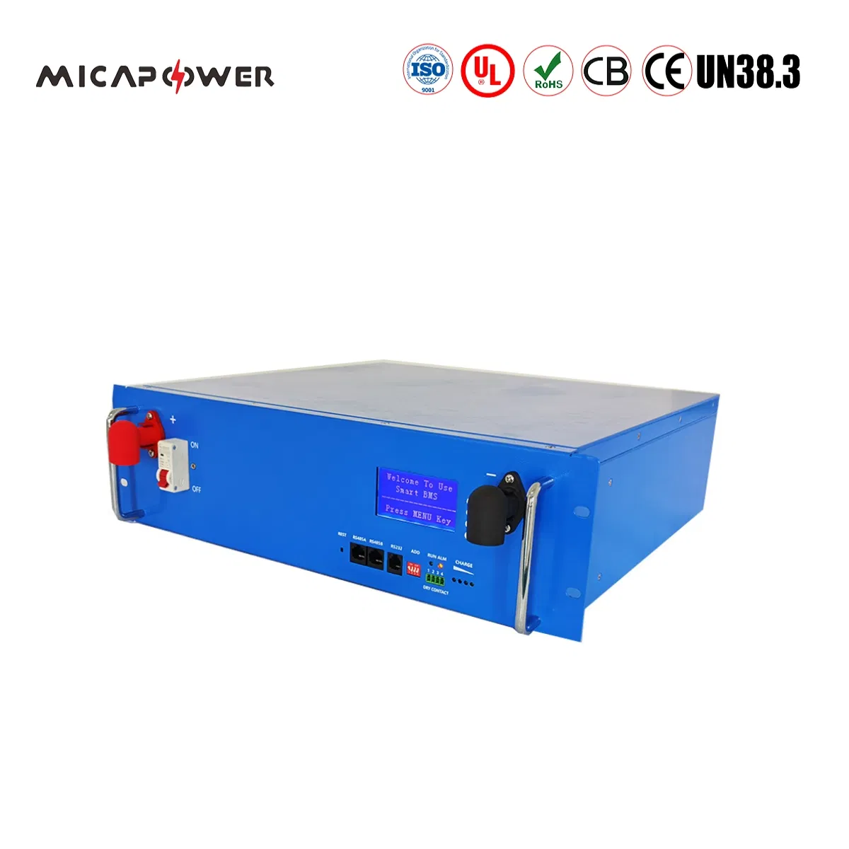 Mica 51.2V 50ah 2.4kwh 100ah LiFePO4 Battery 51.2V 48V Lithium Battery for Solar Energy System Solar Inverter 5kwh 10kwh Rack Mounted