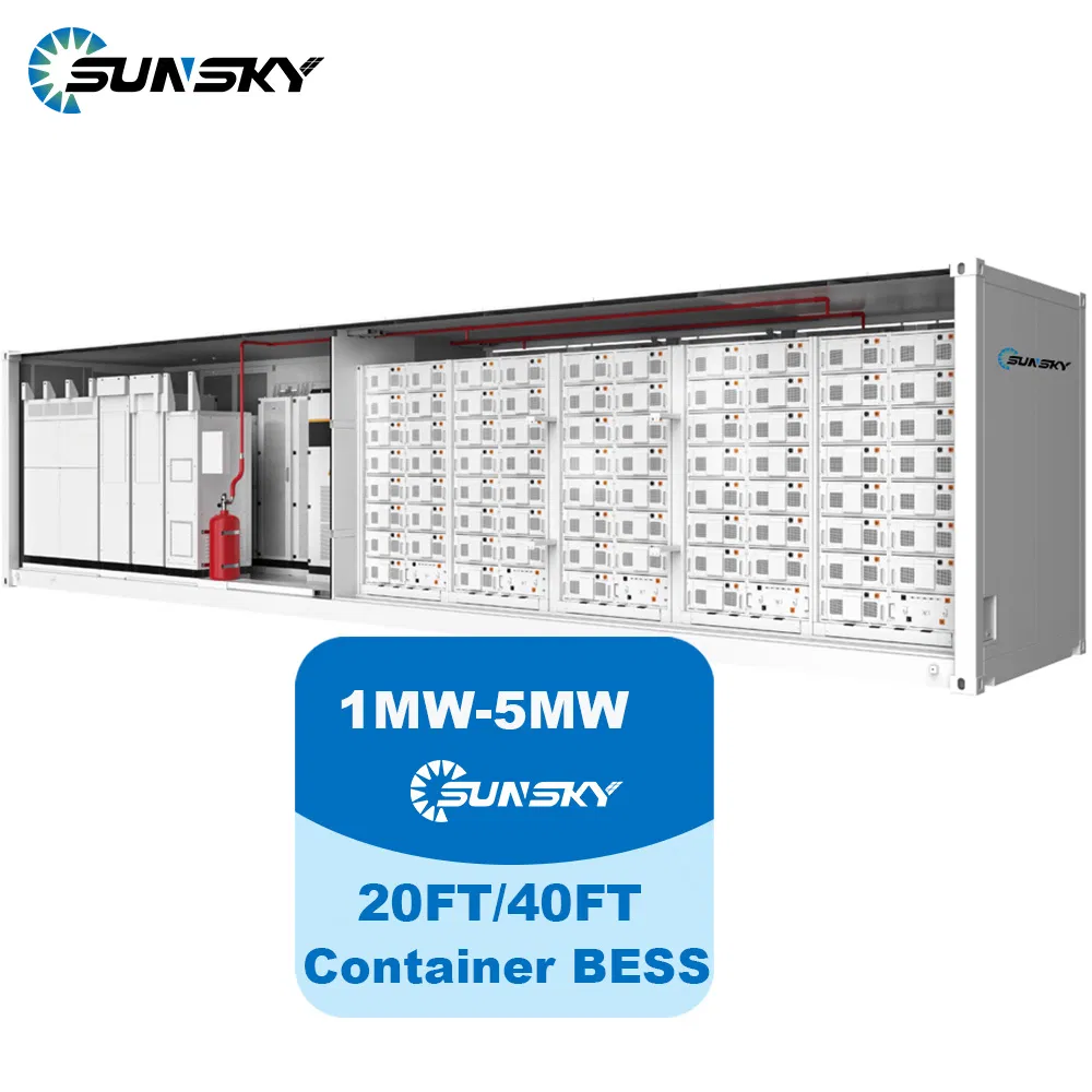 Sunsky 500kw 1MW 2MW Containerized Hybrid on off Grid Solar Energy Storage Container Ess Systems 1mwh 2mwh 3mwh Lithium Ion Battery Bank System for Hospital