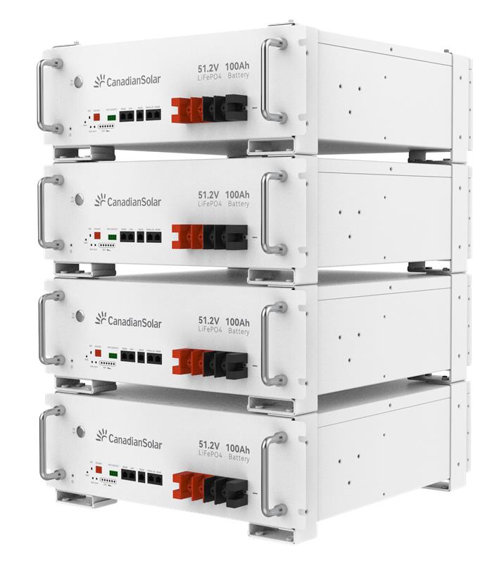 CanadianSolar 5KWh Low Voltage LiFePO4 Solar Stackable Battery Hybrid Grid Support CAN Communication 5-Year Quality Warranty