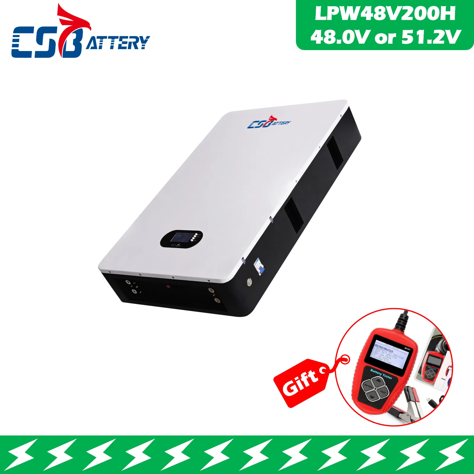 Csbattery 51.2V200ah Wall-Mounted LiFePO4 Battery Factory Price 48V-200ah/10.24kwh Lithium-Battery-Pack for 10 Kw-Solar-UPS-System/Amy