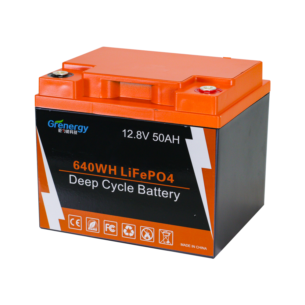 Grenergy LAF1250 Factory Price Rechargeable Import Solar Batteries 12V 50Ah Lifepo4 CE Certified Built-in Smart BMS