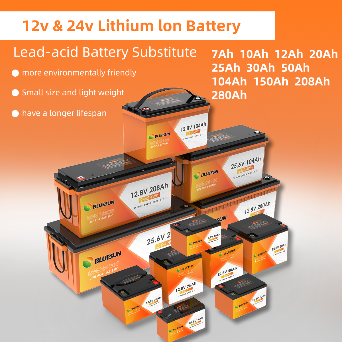 High Power Battery Lithium Ion Battery 12V 150AH 200AH 250AH 300AH 400AH 500AH 600AH 800AH for Solar System