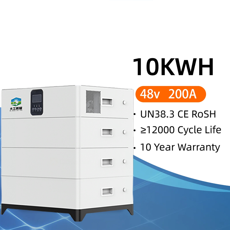 Hybrid Inverter Stacked Home Solar Ess 5kwh 10kwh 20kwh Lithium Ion Battery All-in-One Energy Storage System Can Communication