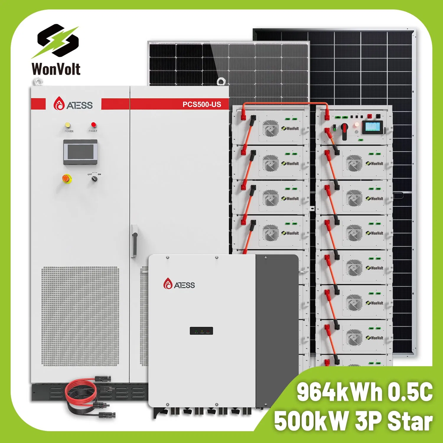 Commercial 500kwh 1mwh Solar-Power-System-for-Home 500kw 800kw 1MW Solar Enery Storage System with 215kwh 430kwh Lithium Battery