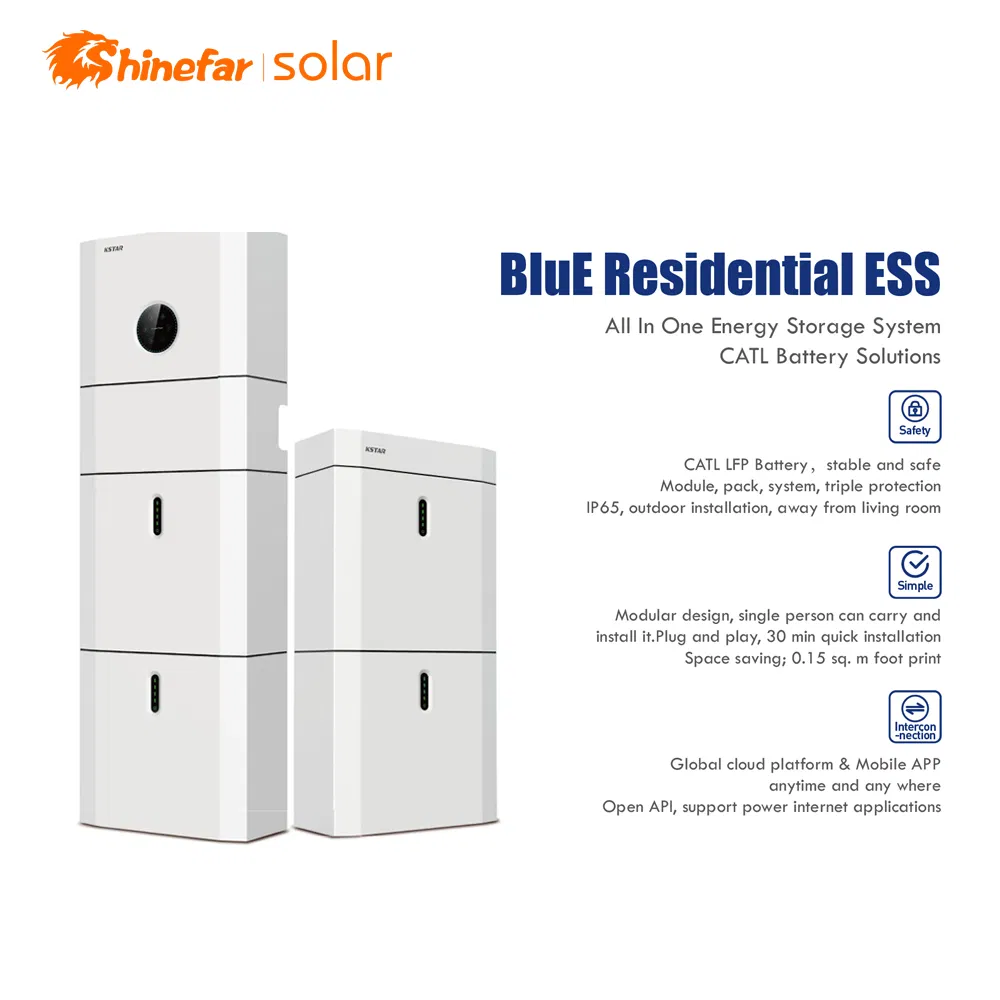 Kstar Blue-S 3680d All-in-One Solar Storage System 3.68kw Hybrid Solar Inverter Catl LFP Battery Ess Outdoor IP65 for Home PV Self Use Electricity Save