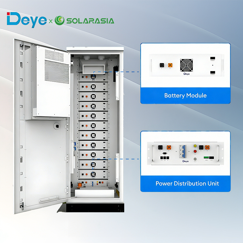 Deye Ge-F60 Ess Battery Cabinet High Voltage 360kwh 50kw Bess Solar Cabinet Battery for C&I Energy Storage