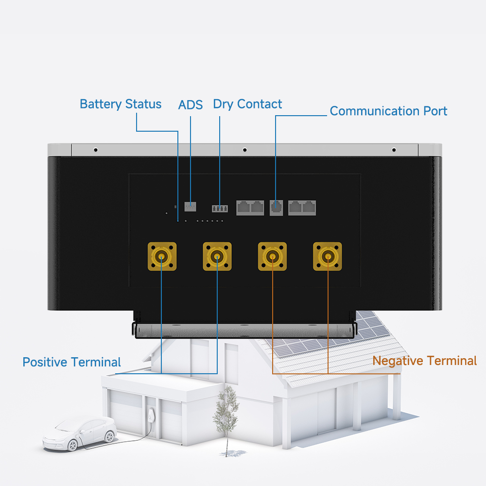 Low Voltage LiFePO4 Solar Battery | 2.5kWh 5kWh 7.5kWh Wall-Mounted Home Energy Storage with 100Ah IP20 Protection