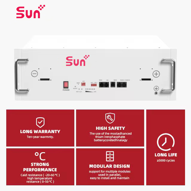 SUNPLUS Solar LiFePO4 Lithium Battery High Safety 51.2V 100Ah 5kWh 10kWh 15kWh 20kWh 10-Year Warranty 6000 Cycle Life