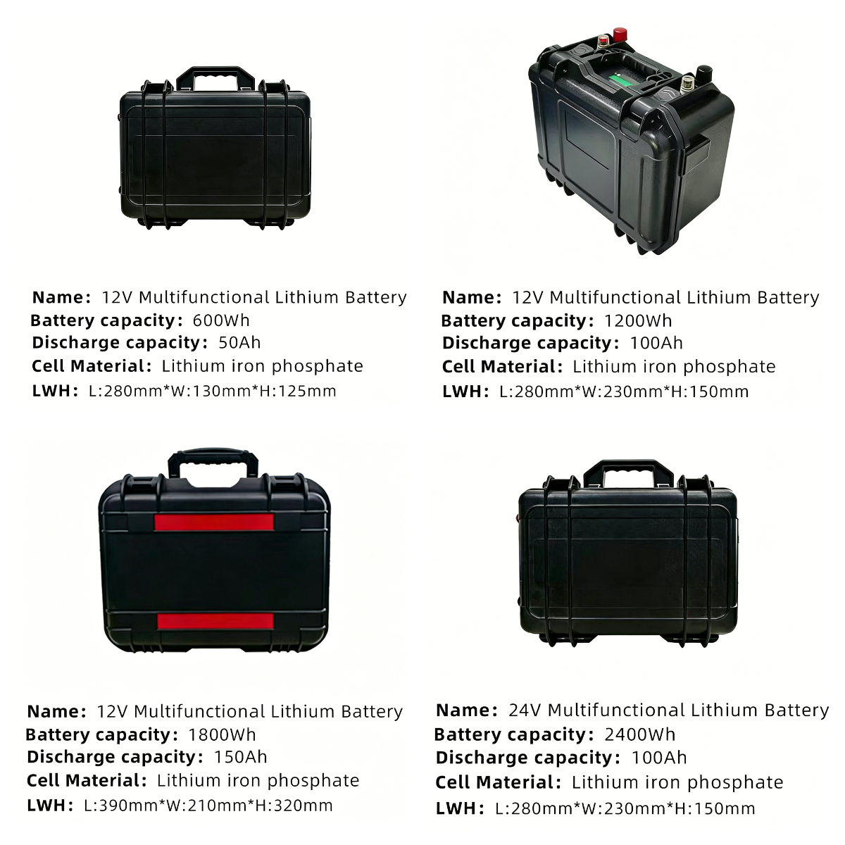 Wholesale 12.8V 25.6V 100Ah 200Ah LiFePO4 Deep Cycle Marine Battery Waterproof Lithium Ion Battery for Trolling Motor and Solar