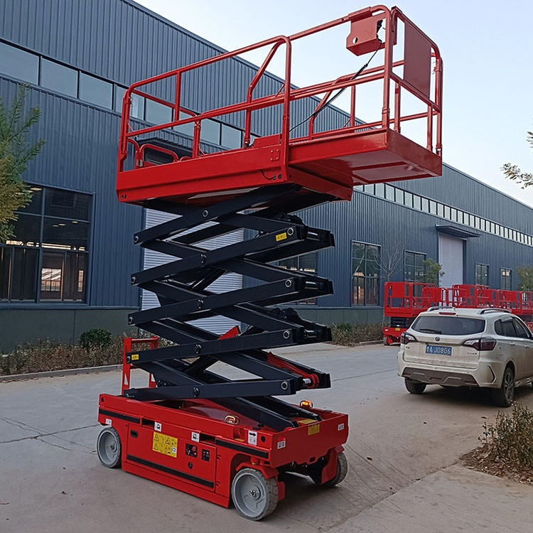 300kg Electric Scissors Lift 6m 8m 10m 12m Platform Battery Drive Self Propelled Elevated Work Platform for Mobile Work