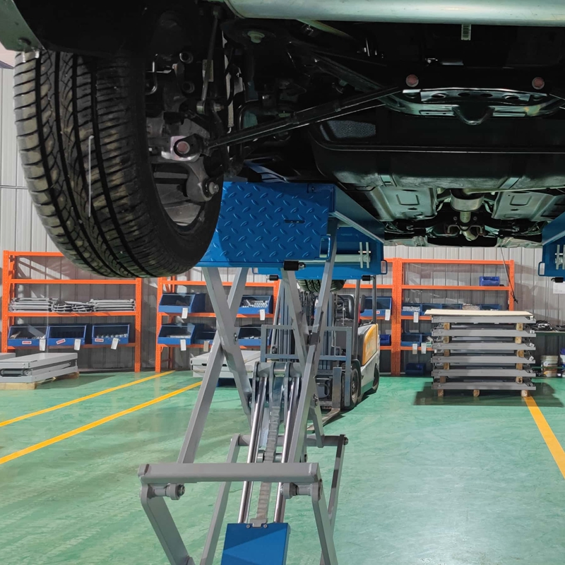 Star Machine Ultrathin Scissor Lift Low Profile Double Hydraulic Cylinder Auto Car Lifter