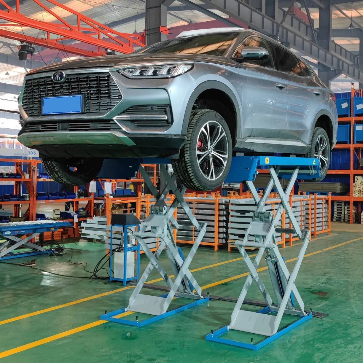 Star Machine Ultrathin Scissor Lift Low Profile Double Hydraulic Cylinder Auto Car Lifter