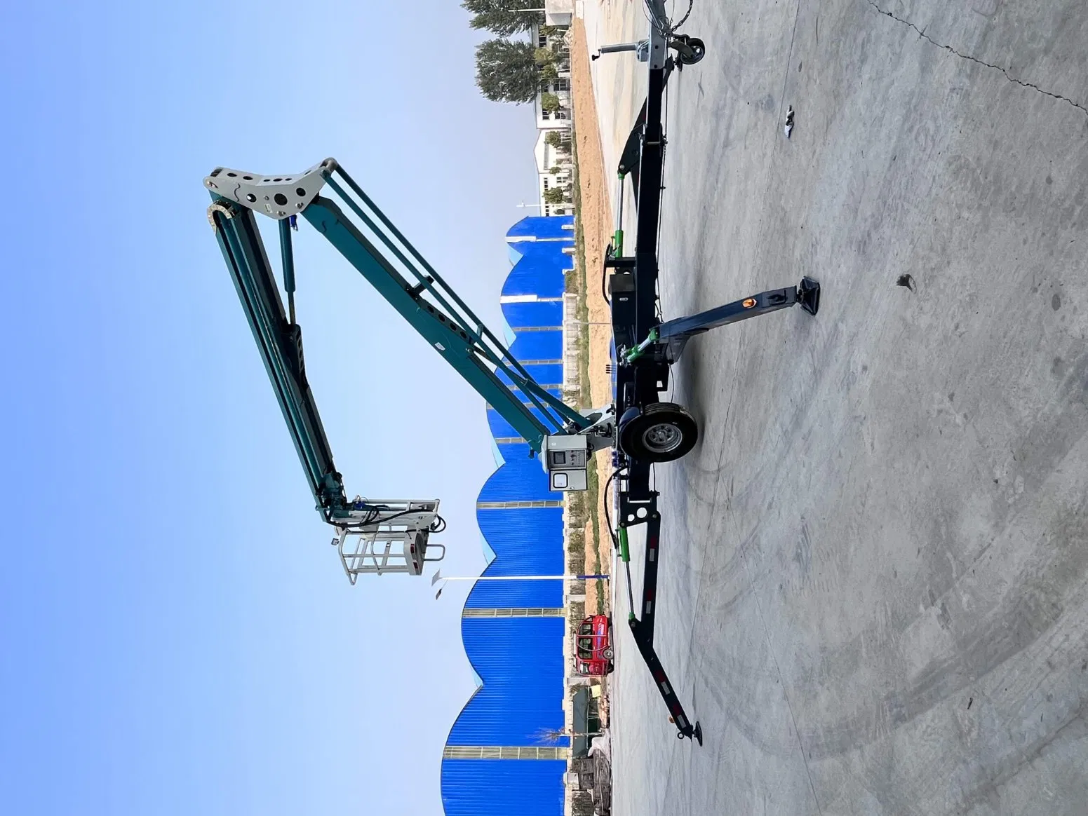 Efficient Articulated Arm Aerial Work Platform for Indoor and Outdoor Use