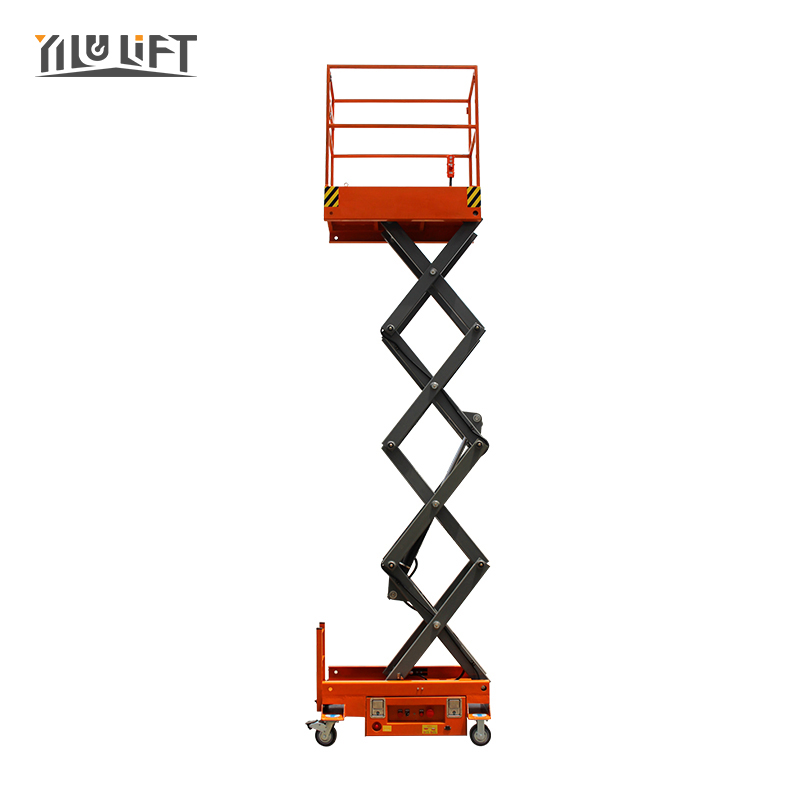 Semi-Electric Mini Scissor Lift Mini Push Around Scissor Lift for Indoor.