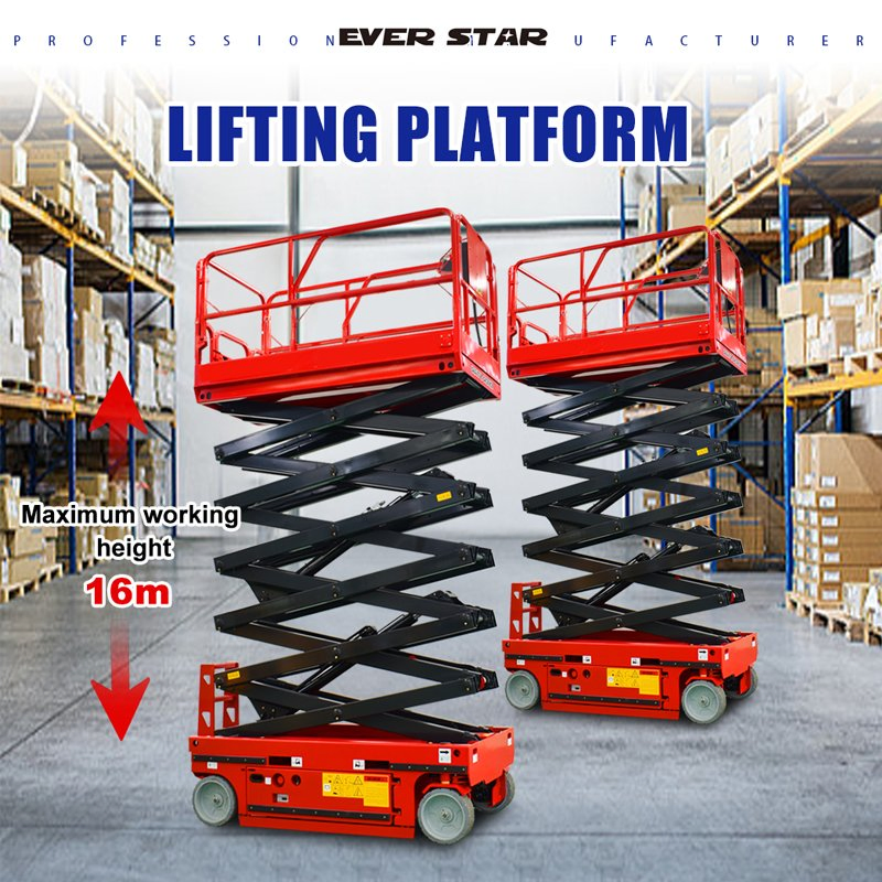 Electric Mobile Four Wheel Hydraulic Maximum Height Heavy Duty Structure Hydraulic Scissor Lift Capacity