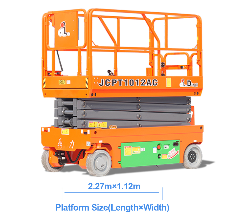 Chinese Famous Brand 10m Lift Height Electric Mobile Hydraulic Scissor Lift Jcpt1012AC