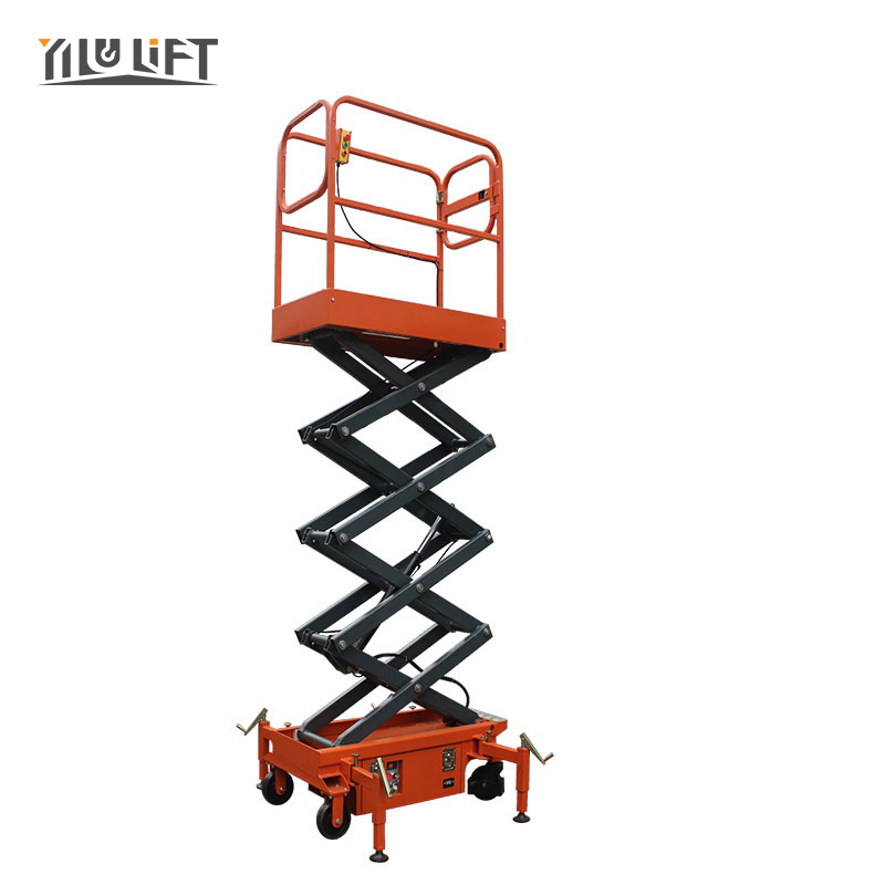 Semi-Electric Mini Scissor Lift Mini Push Around Scissor Lift for Indoor.