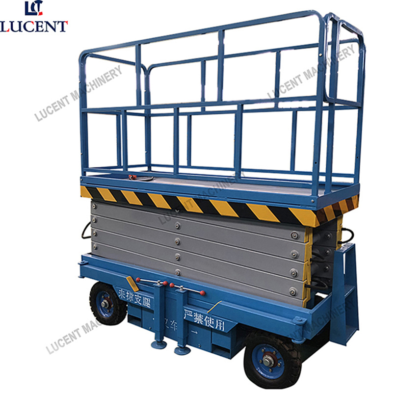 12m Aluminum Alloy Double Mast Electric Man Lift Portable Vertical Hydraulic Ladder