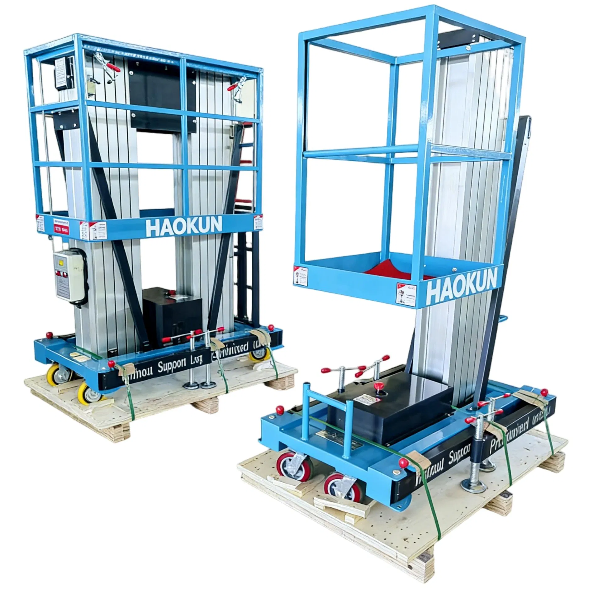 High Quality 100kg 200kg 4m 6m 8m Mobile Aluminum Lift Platform Vertical Masts Aluminium Man Lift