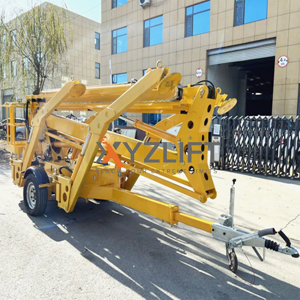 Cherry Picker Towable Boom Lift Trailer Mounted Boom Lift Aerial Manlift Platform