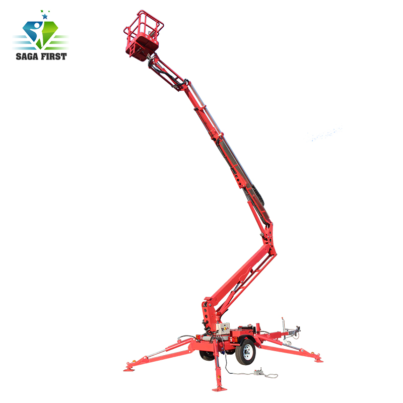 Towable Boom Lift Trailer Mounted Cherry Picker Man Lift for Aerial Work Platform