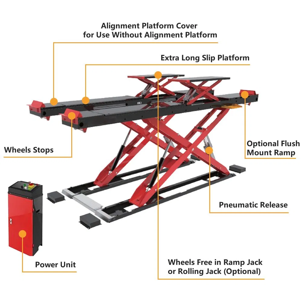 Mobile 3.5t Scissor Alignment Car Lift Scissor Hydraulic Alignment Car Lift