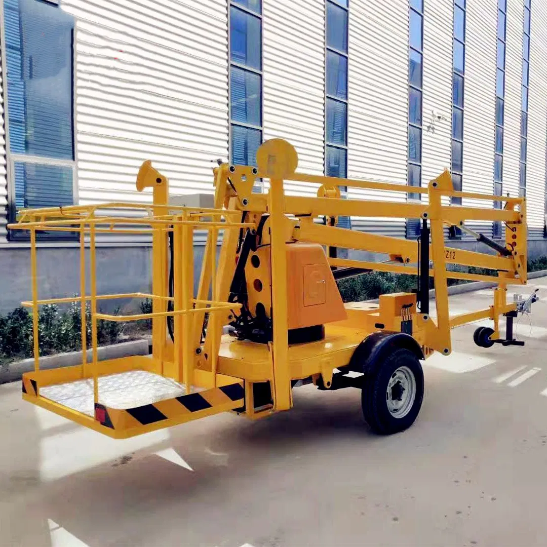 6m-22m Crawler Arm Tracked Trailer Towable Boom Lift Working Height 8m-22m Articulated Towable Cherry Picker Trailer Mounted Jib Machine Boom Lift Man Lift