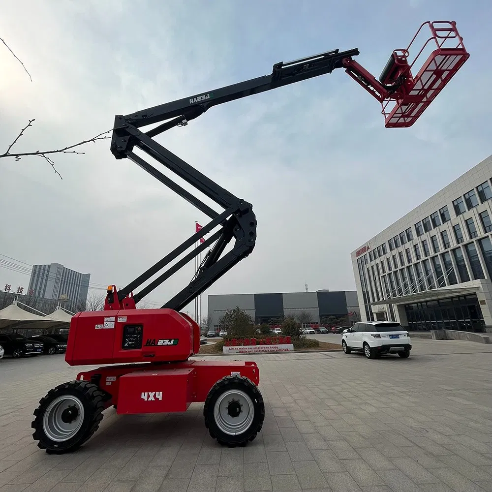 Hered Offical 14m Mobile Electric Lift Man Lift Table Aerial Work Platform Articulating Boom Lift