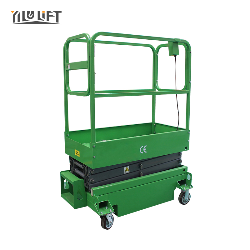 Semi-Electric Mini Scissor Lift Mini Push Around Scissor Lift for Indoor.