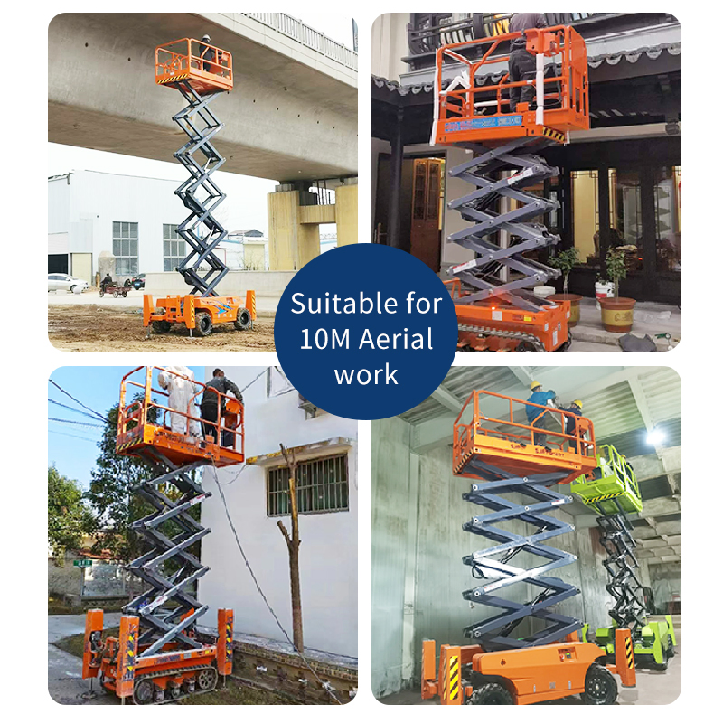 8m Electric Scissor Lifting Platform Wheeled Hand Indoor and Outdoor Special Transport Hydraulic Lift Aerial Work Vehicle