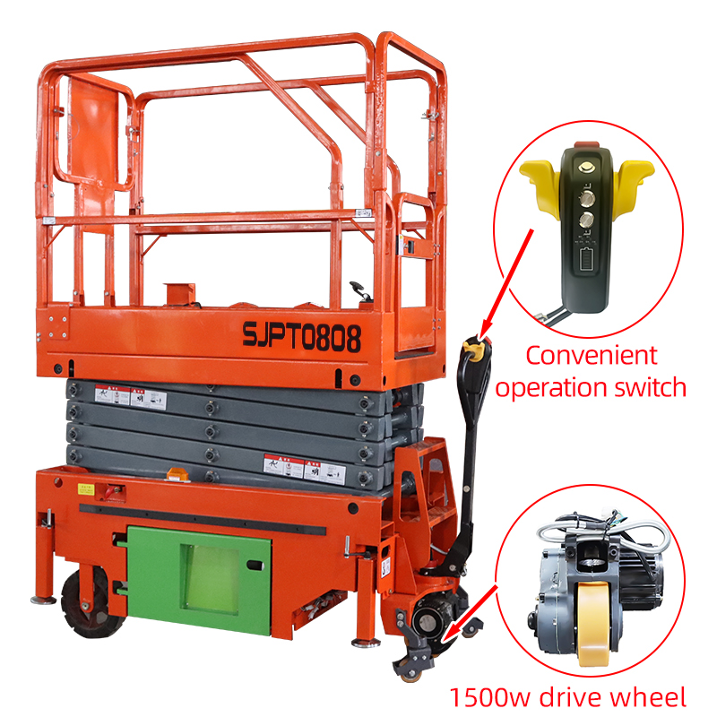 8m Electric Scissor Lifting Platform Wheeled Hand Indoor and Outdoor Special Transport Hydraulic Lift Aerial Work Vehicle