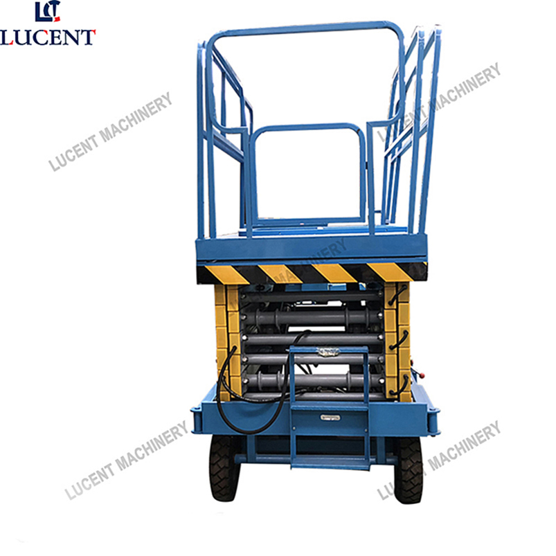 12m Aluminum Alloy Double Mast Electric Man Lift Portable Vertical Hydraulic Ladder