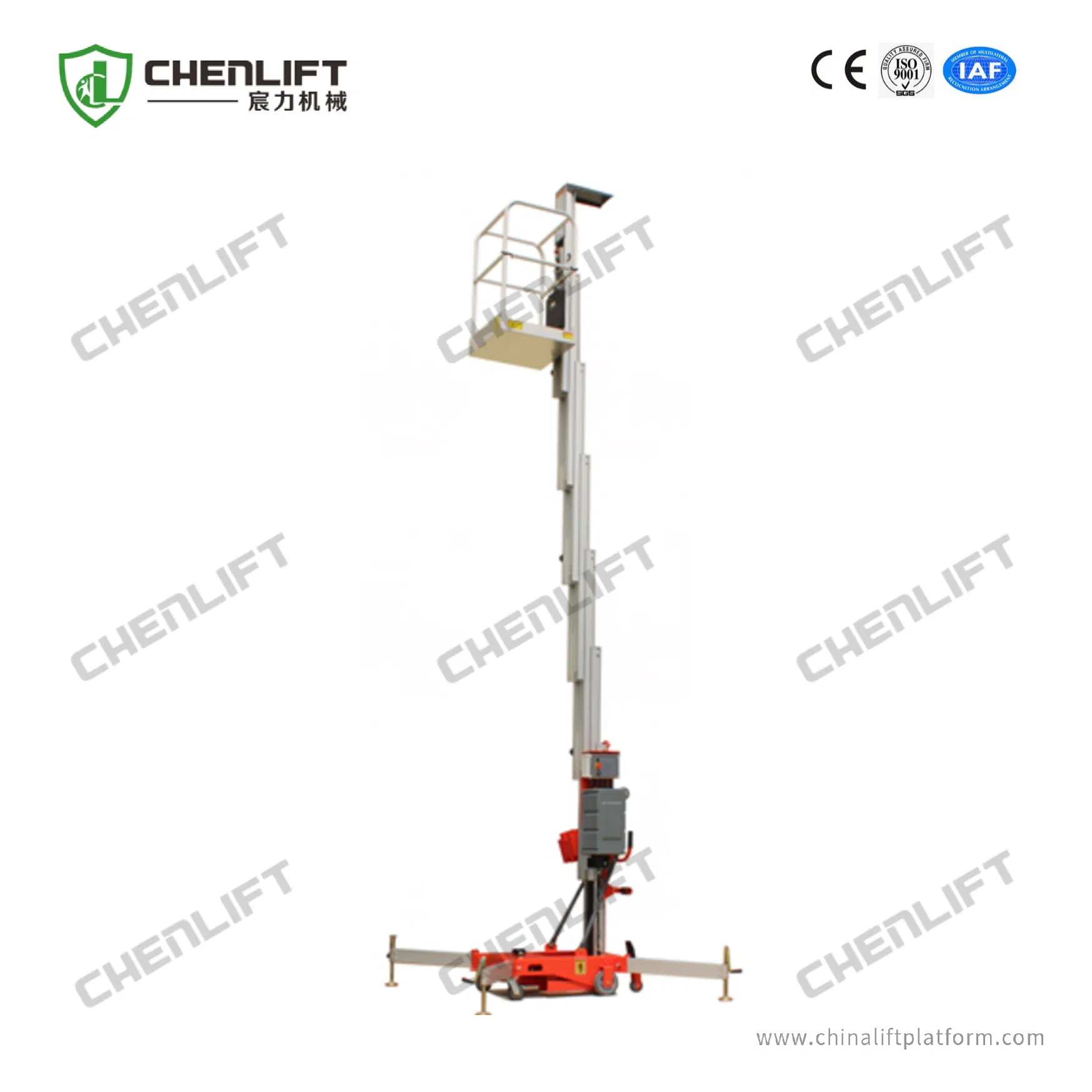 Mobile Push Vertical Mast Lift with Tilting Function