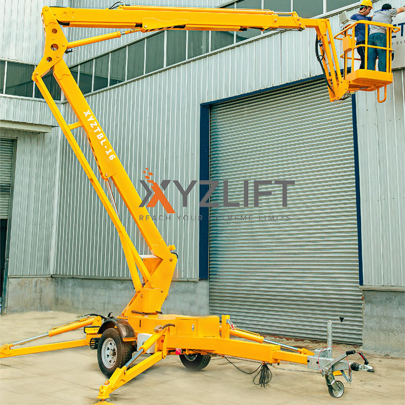 Cherry Picker Towable Boom Lift Trailer Mounted Boom Lift Aerial Manlift Platform