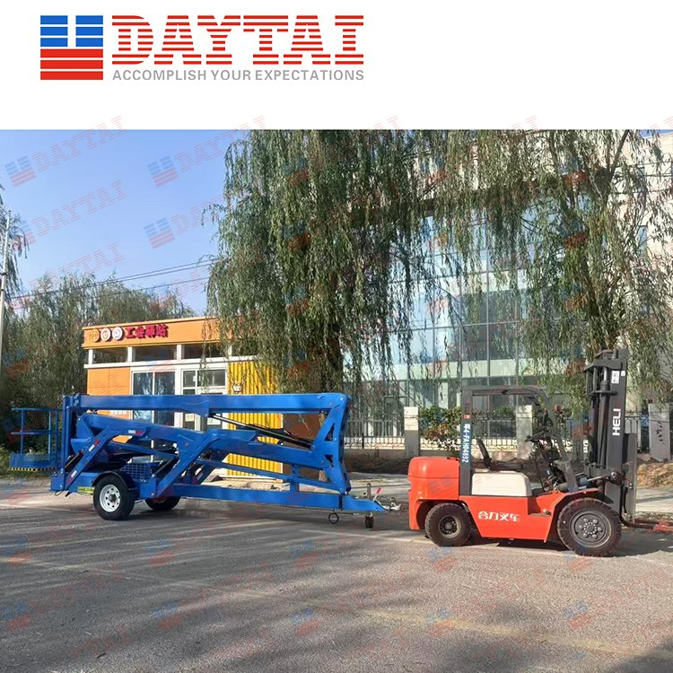 Electric Diesel Cherry Picker Aerial Work Platform 12/14 M Towable Boom Lift