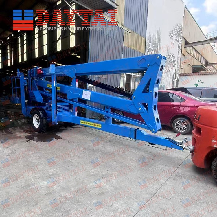 Electric Diesel Cherry Picker Aerial Work Platform 12/14 M Towable Boom Lift