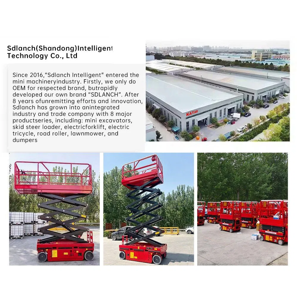 12m 14m Rough Terrain Outdoor Electric Lifting Equipment Man Lift Scissor Lift