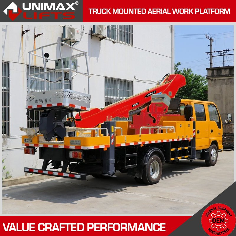 Electric Haulotte Jlg Genie Zoomlion Mantall 35m 36m 40m 45m 60m Mobile Aerial Work Platform Truck Mounted Aerial Lift Bucket Lift Truck Elevated Work Platform