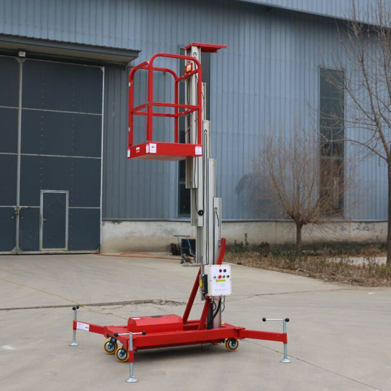 Portable Vertical Hydraulic Ladder Aluminum Alloy 4-16m Single Double Mast Electric Man Lift Mast Lift Small Lift