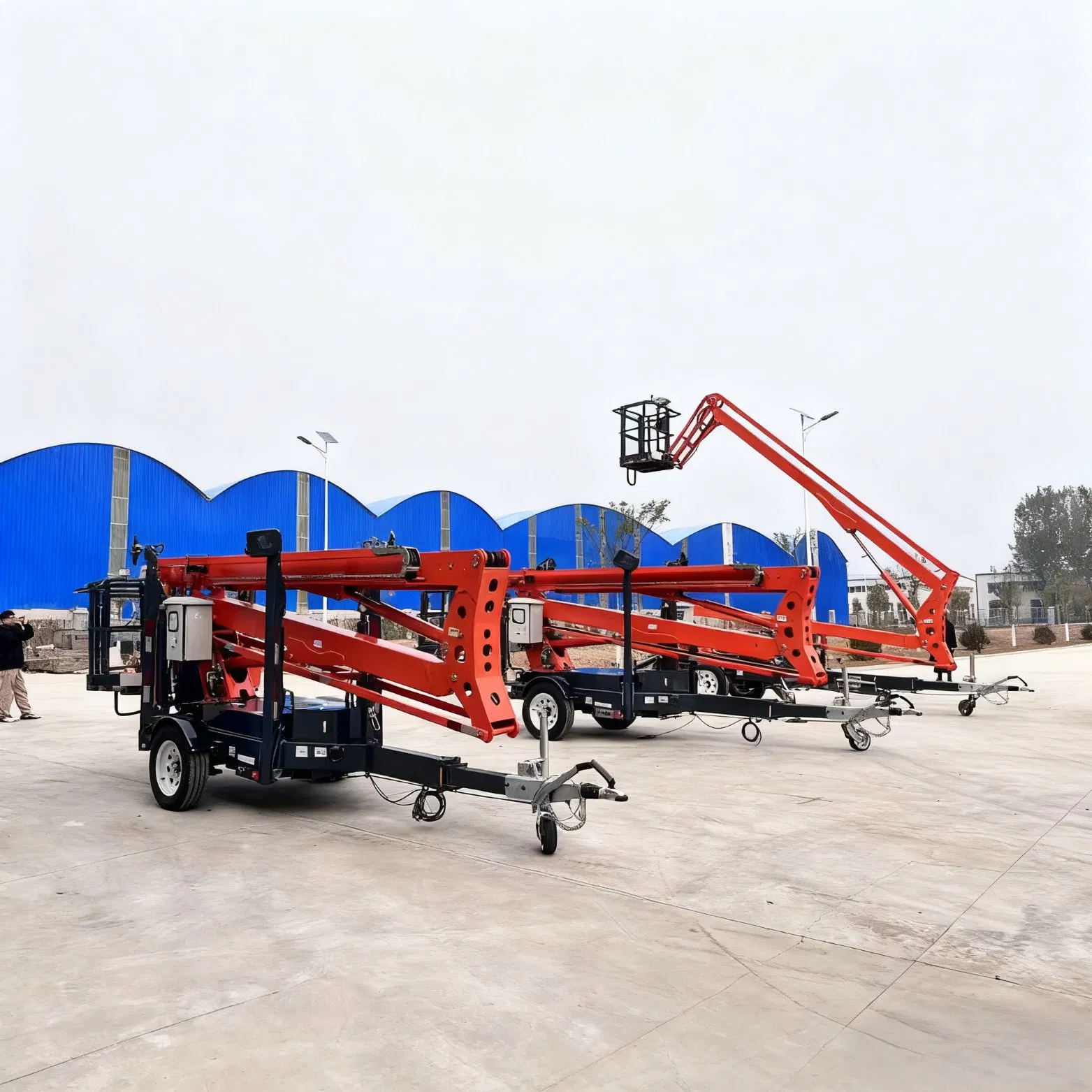 Trailer Mounted Articulating Towable Boom Lift Hydraulic Mobile Elevated Platform for Construction Maintenance Installation Engineering High Reach Work