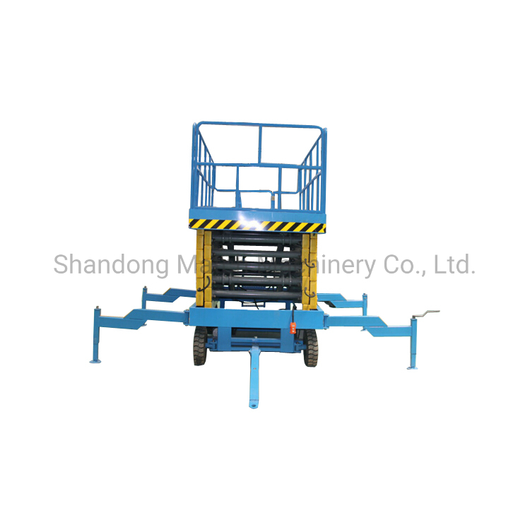 Outdoor Manual Scissor Lift Mobile Electric Aerial Lift Work Platform